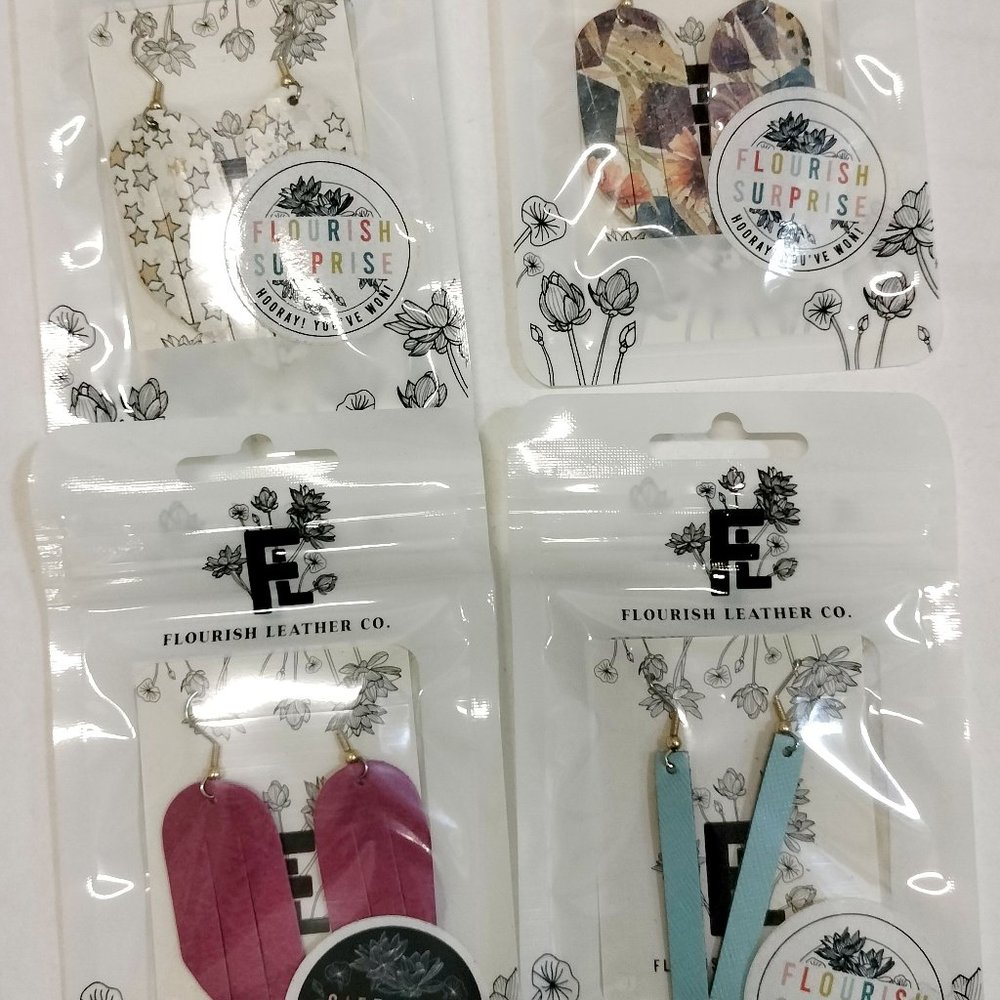 NWT Flourish Leather Earrings